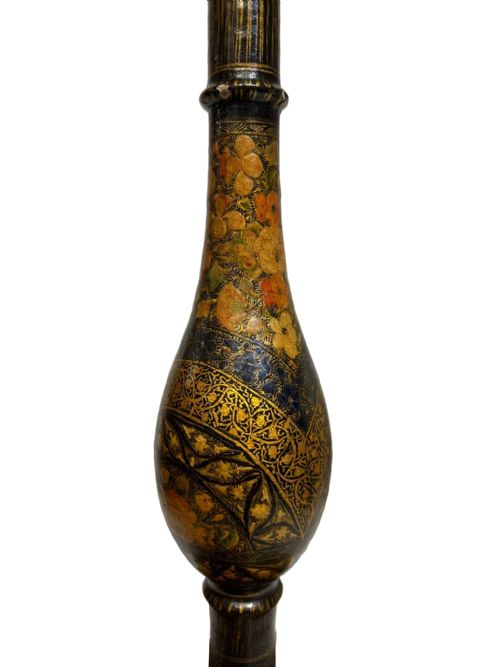 PAIR OF PAINTED KASHMIRI CANDLESTICKS - ADDITIONAL PHOTO 4