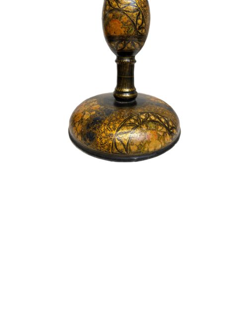 PAIR OF PAINTED KASHMIRI CANDLESTICKS - ADDITIONAL PHOTO 5