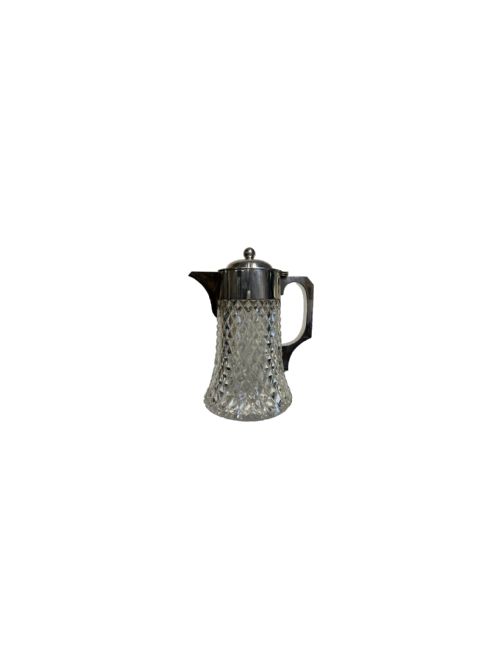 ENGLISH 19TH CENTURY CRYSTAL AND SILVER PLATE LEMONADE JUG - ADDITIONAL PHOTO 1