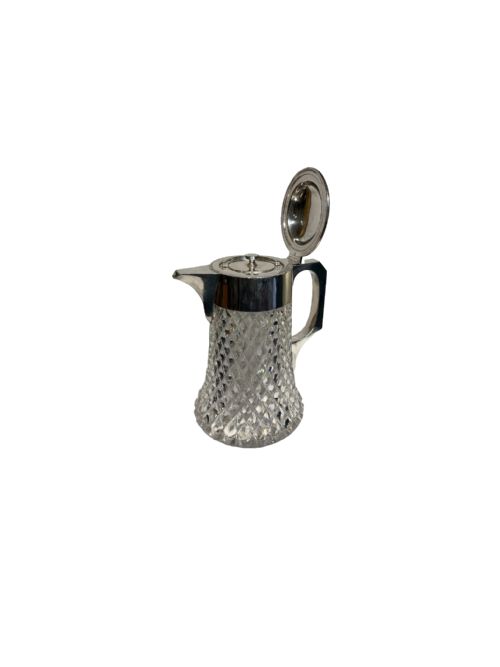 ENGLISH 19TH CENTURY CRYSTAL AND SILVER PLATE LEMONADE JUG - ADDITIONAL PHOTO 2