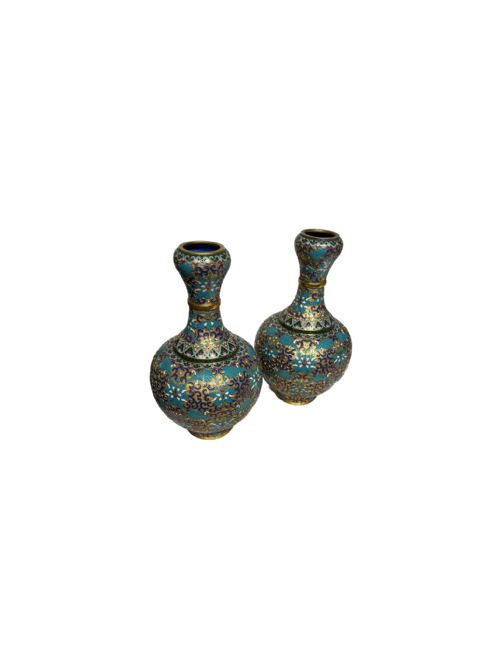 PAIR OF CHINESE CLOISONN VASES - ADDITIONAL PHOTO 1