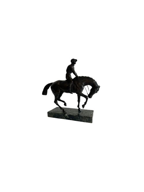 FRENCH BRONZE SCULPTURE OF HORSE AND JOCKEY - ADDITIONAL PHOTO 1