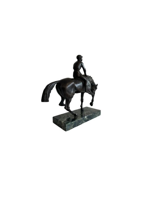FRENCH BRONZE SCULPTURE OF HORSE AND JOCKEY - ADDITIONAL PHOTO 2