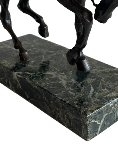 FRENCH BRONZE SCULPTURE OF HORSE AND JOCKEY - ADDITIONAL PHOTO 5