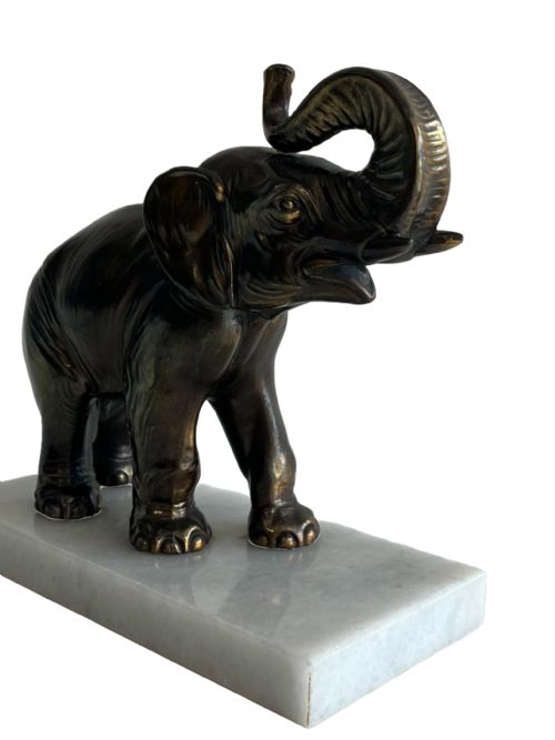 PAIR OF ART DECO ELEPHANT SCULPTURES - ADDITIONAL PHOTO 3