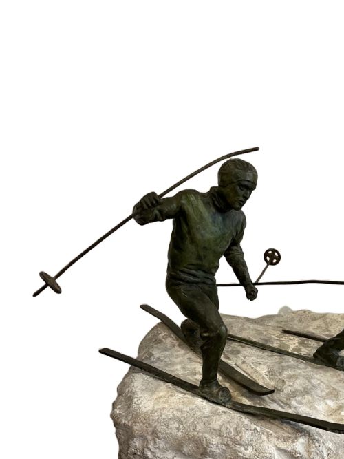 ART DECO BRONZE GROUP OF SKIERS - ADDITIONAL PHOTO 1