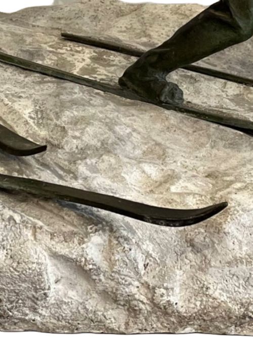 ART DECO BRONZE GROUP OF SKIERS - ADDITIONAL PHOTO 5