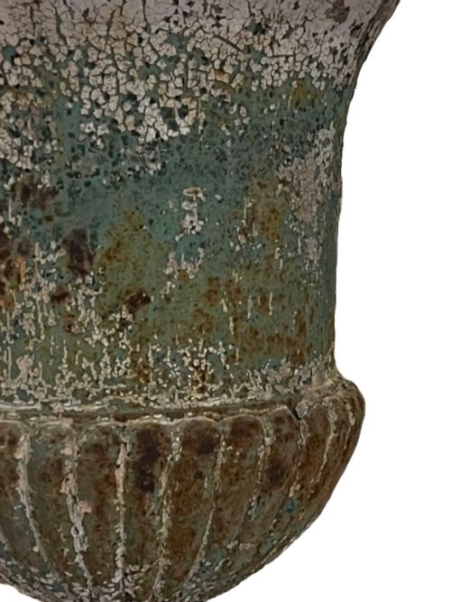 PAIR OF 19TH CENTURY FRENCH CAST IRON CAMPANA URNS - ADDITIONAL PHOTO 2