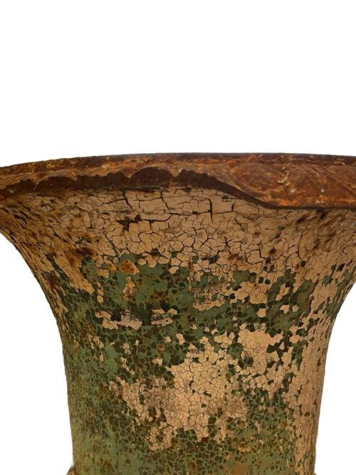 PAIR OF 19TH CENTURY FRENCH CAST IRON CAMPANA URNS - ADDITIONAL PHOTO 5