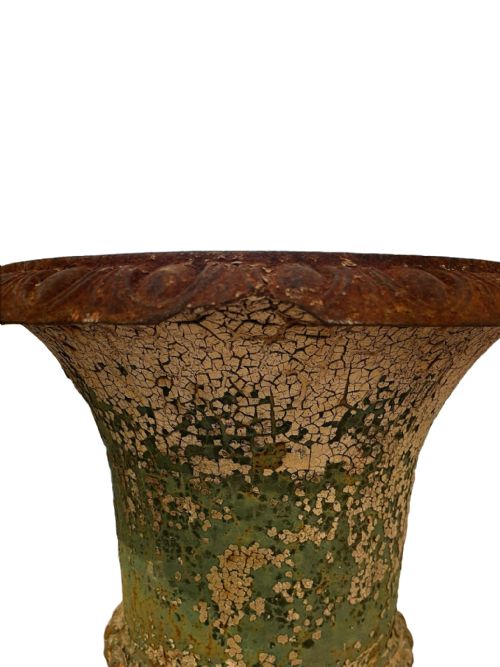 PAIR OF 19TH CENTURY FRENCH CAST IRON CAMPANA URNS - ADDITIONAL PHOTO 6