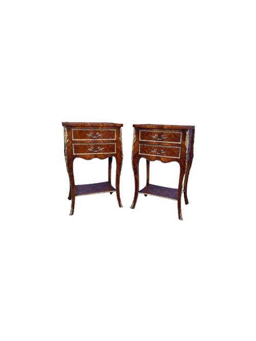 PAIR OF FRENCH MARQUETRY BEDSIDE CABINETS - ADDITIONAL PHOTO 1