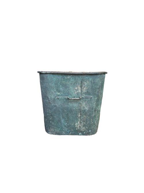 MASSIVE ANTIQUE COPPER POT PLANTER - ADDITIONAL PHOTO 2