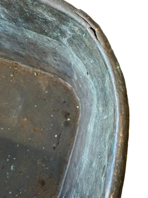 MASSIVE ANTIQUE COPPER POT PLANTER - ADDITIONAL PHOTO 3