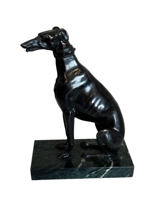 LARGE 19TH CENTURY BRONZE GREYHOUND - ADDITIONAL PHOTO 1