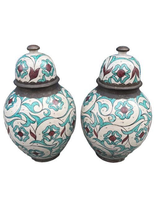large pair of iznik style vases - CATEGORY: ANTIQUE VASES - DATED 1920