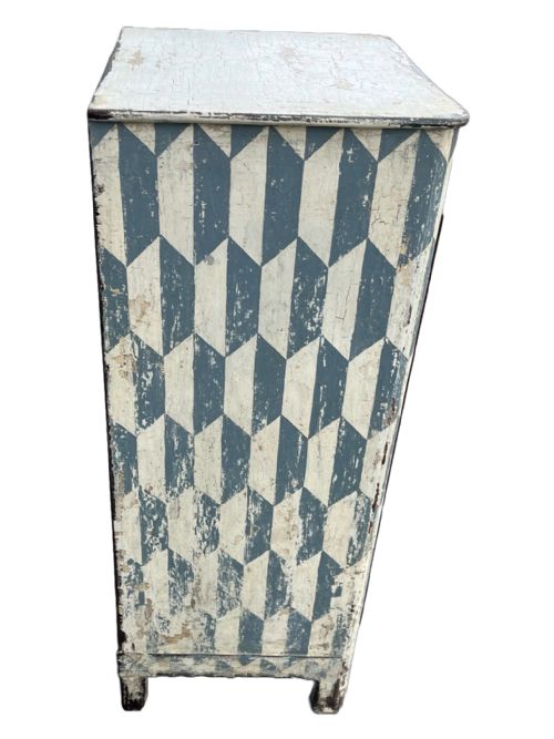 PAIR OF ANTIQUE PAINTED BEDSIDE CABINETS - ADDITIONAL PHOTO 4