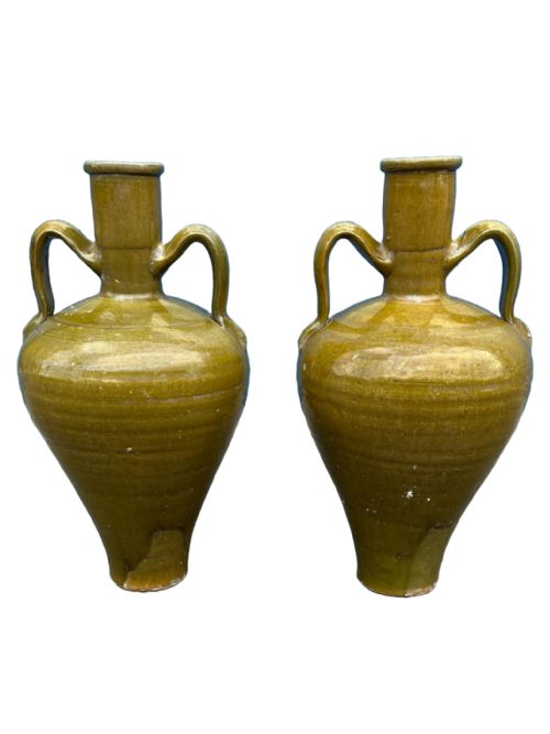 large pair of spanish oil jars vases - CATEGORY: ANTIQUE VASES - DATED 1920