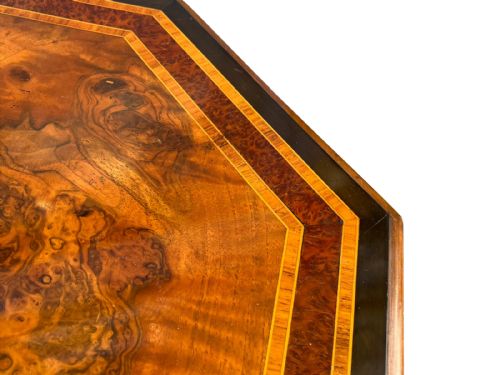 FINE ANTIQUE BURR WALNUT INLAID OCCASIONAL TABLE - ADDITIONAL PHOTO 3