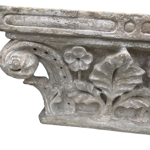 PAIR OF ANTIQUE CARVED STONE CAPITALS - ADDITIONAL PHOTO 4