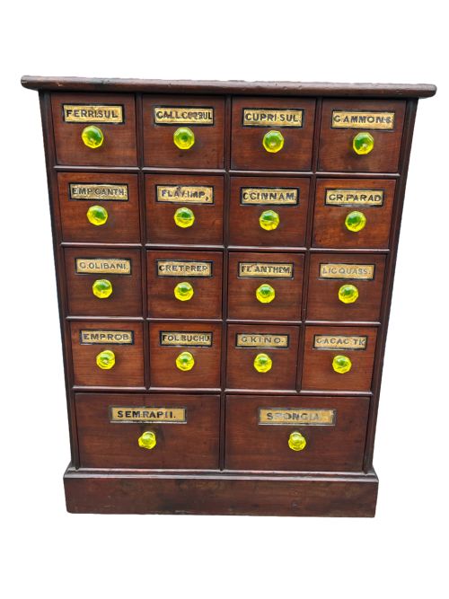 19th century mahogany apothecary cabinet llandudno wales - CATEGORY: ANTIQUE CABINETS - DATED 1890