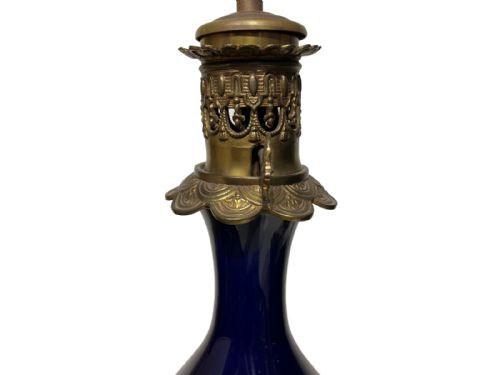 PORCELAIN NAVY BLUE LAMPS - ADDITIONAL PHOTO 2