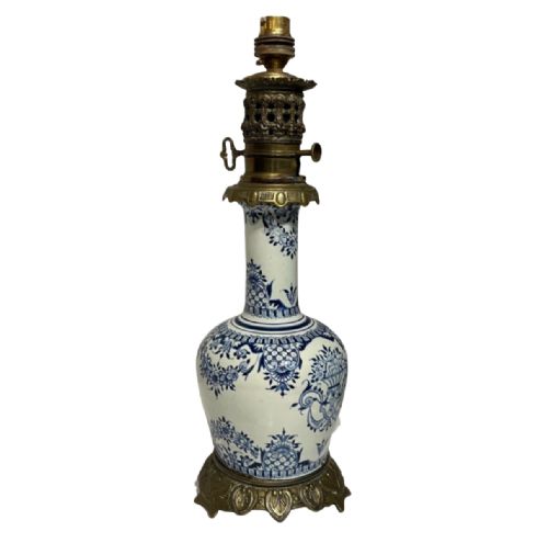 FRENCH ANTIQUE BLUE AND WHITE LAMPS - ADDITIONAL PHOTO 1