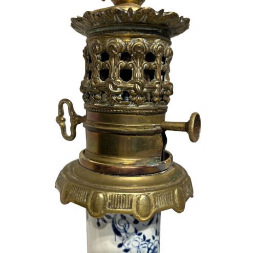 FRENCH ANTIQUE BLUE AND WHITE LAMPS - ADDITIONAL PHOTO 3