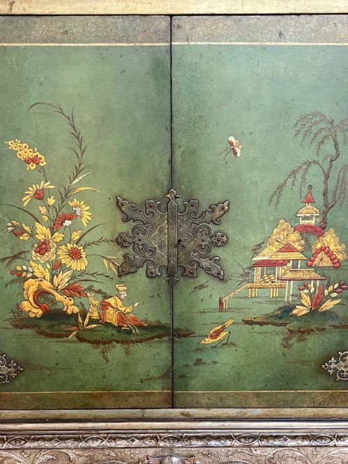 CHINOISERIE GREEN LACQUER CABINET - ADDITIONAL PHOTO 2