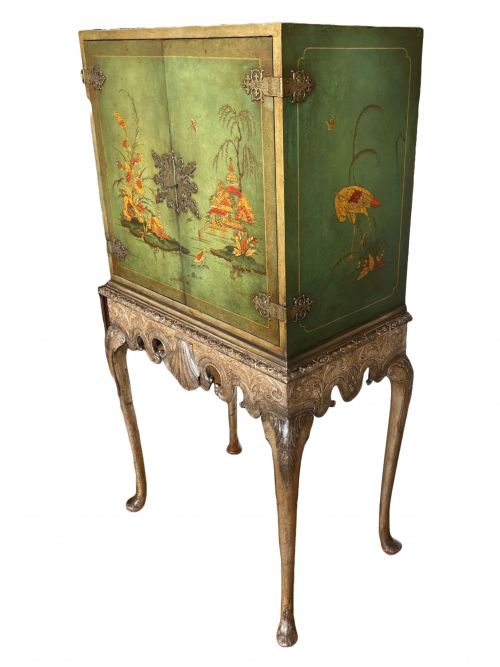 CHINOISERIE GREEN LACQUER CABINET - ADDITIONAL PHOTO 1