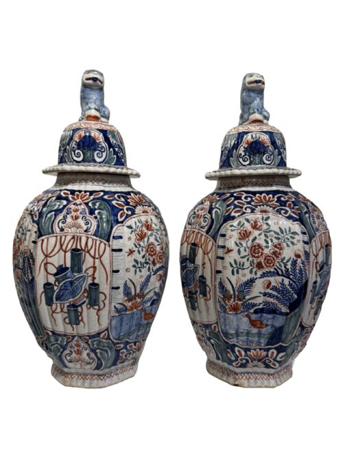 pair of faience vases - CATEGORY: ANTIQUE VASES - DATED 1930