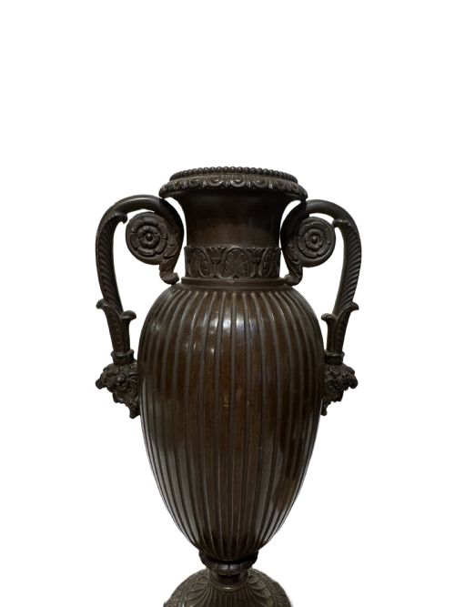 ANTIQUE FRENCH NEOCLASSICAL BRONZE URNS - ADDITIONAL PHOTO 3