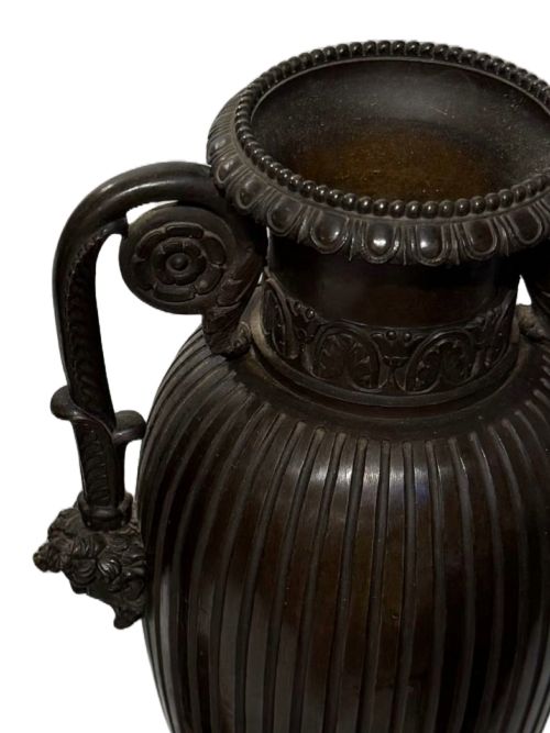 ANTIQUE FRENCH NEOCLASSICAL BRONZE URNS - ADDITIONAL PHOTO 4