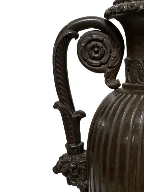 ANTIQUE FRENCH NEOCLASSICAL BRONZE URNS - ADDITIONAL PHOTO 5