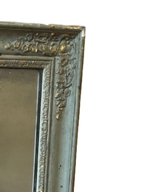 ANTIQUE GREEN PAINTED MIRROR - ADDITIONAL PHOTO 3