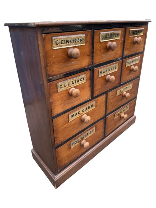 MAHOGANY APOTHECARY DRAWERS - ADDITIONAL PHOTO 1