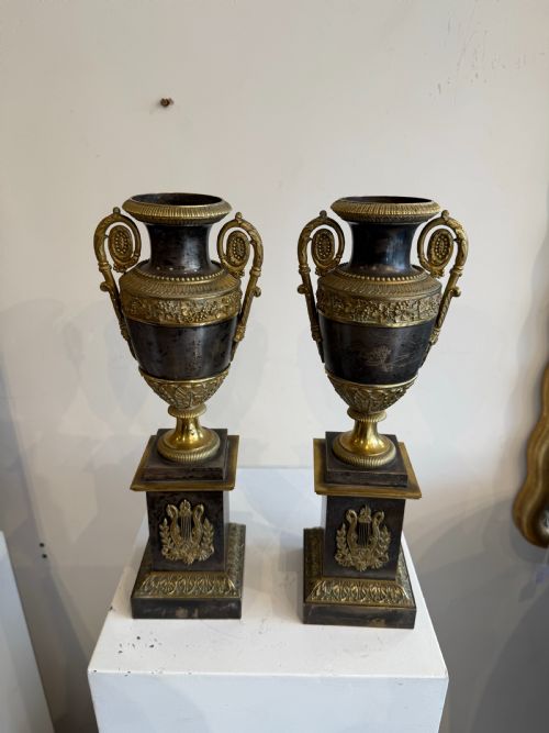 EMPIRE POLISHED STEEL AND ORMOLU CASSOULETS - ADDITIONAL PHOTO 1
