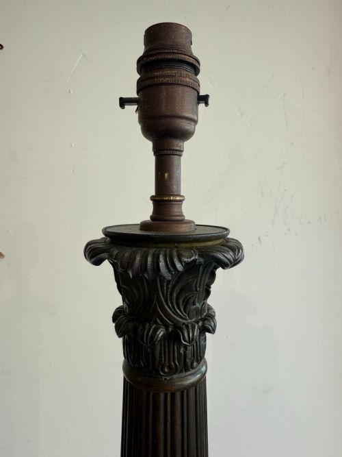 ANTIQUE BRONZE COLUMN LAMPS - ADDITIONAL PHOTO 2