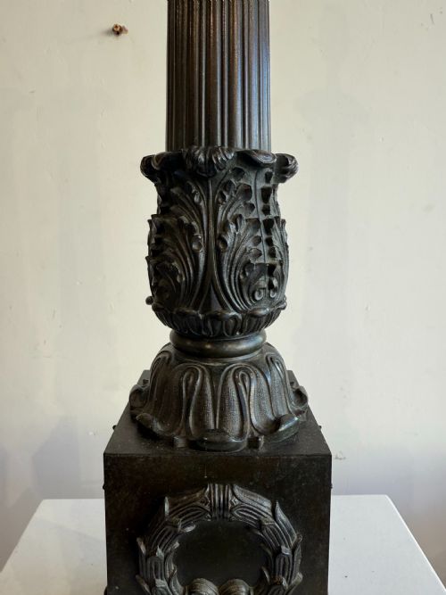 ANTIQUE BRONZE COLUMN LAMPS - ADDITIONAL PHOTO 4