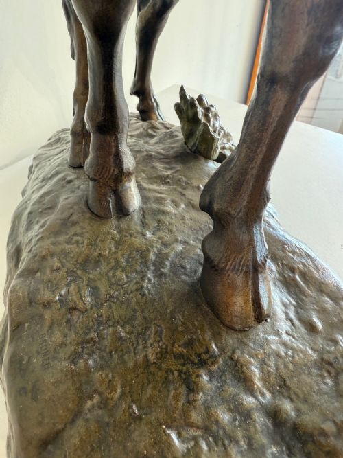 LARGE ANTIQUE BRONZE STAG AFTER JE MASSON - ADDITIONAL PHOTO 8