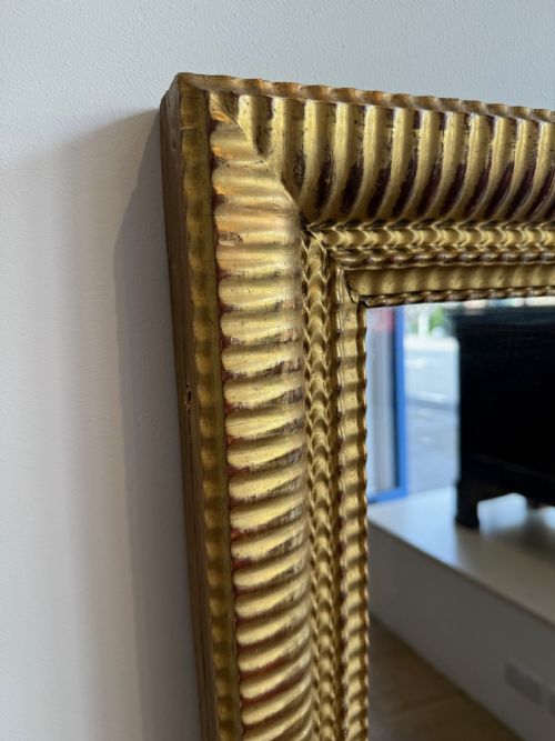 LARGE FRENCH ANTIQUE GILT RIPPLE MIRROR - ADDITIONAL PHOTO 5