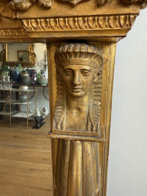 ENGLISH REGENCY EGYPTIAN THEME MIRROR - ADDITIONAL PHOTO 3