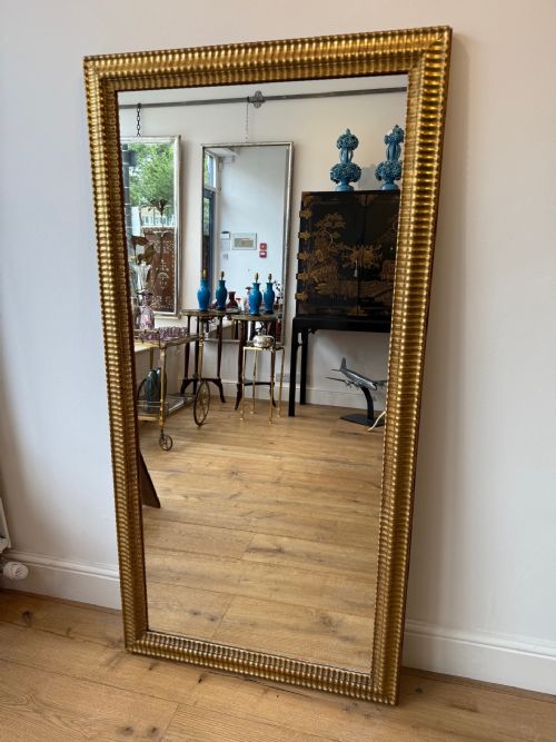 FRENCH ANTIQUE RIPPLE FRAME MIRROR - ADDITIONAL PHOTO 1
