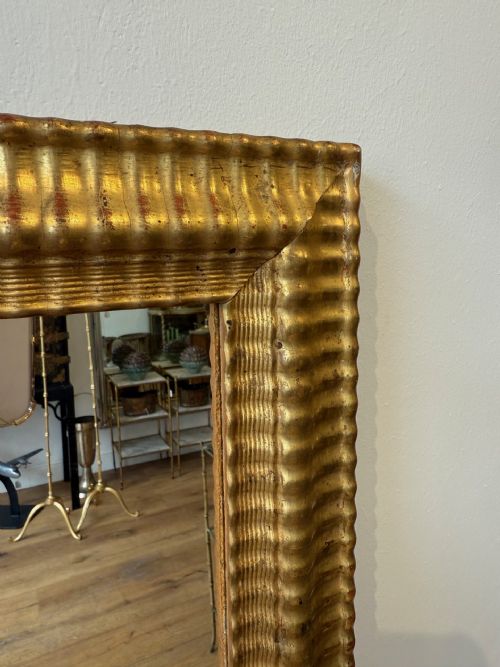 FRENCH ANTIQUE RIPPLE FRAME MIRROR - ADDITIONAL PHOTO 4