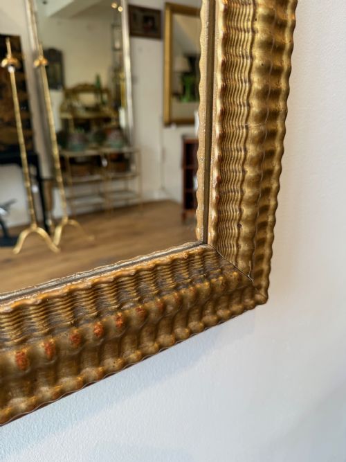 FRENCH ANTIQUE RIPPLE FRAME MIRROR - ADDITIONAL PHOTO 6