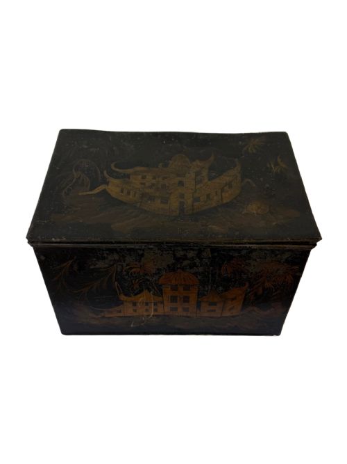 chinoiseries toleware box - CATEGORY: ANTIQUE BOXES - DATED 19TH CENTURY