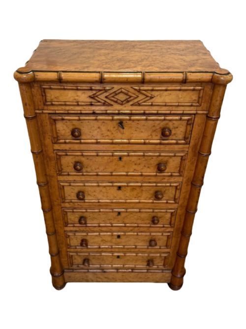 FAUX BAMBOO COLUMN CHEST OF SMALL PROPORTIONS - ADDITIONAL PHOTO 1