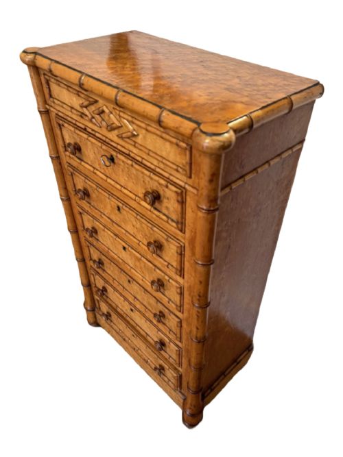 FAUX BAMBOO COLUMN CHEST OF SMALL PROPORTIONS - ADDITIONAL PHOTO 2
