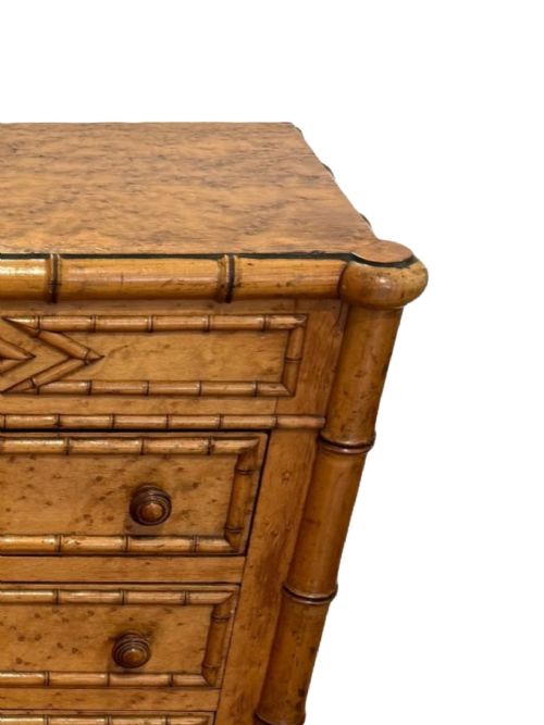 FAUX BAMBOO COLUMN CHEST OF SMALL PROPORTIONS - ADDITIONAL PHOTO 5