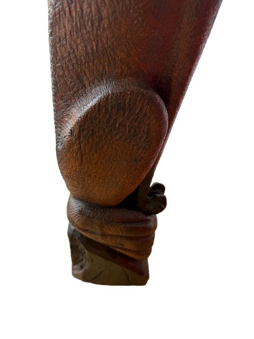 ENGLISH 19TH CENTURY CARVED OAK FOX - ADDITIONAL PHOTO 4