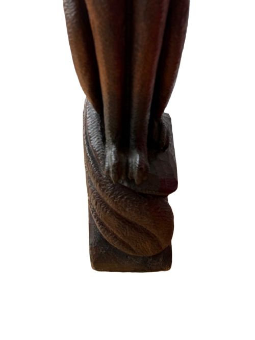 ENGLISH 19TH CENTURY CARVED OAK FOX - ADDITIONAL PHOTO 5